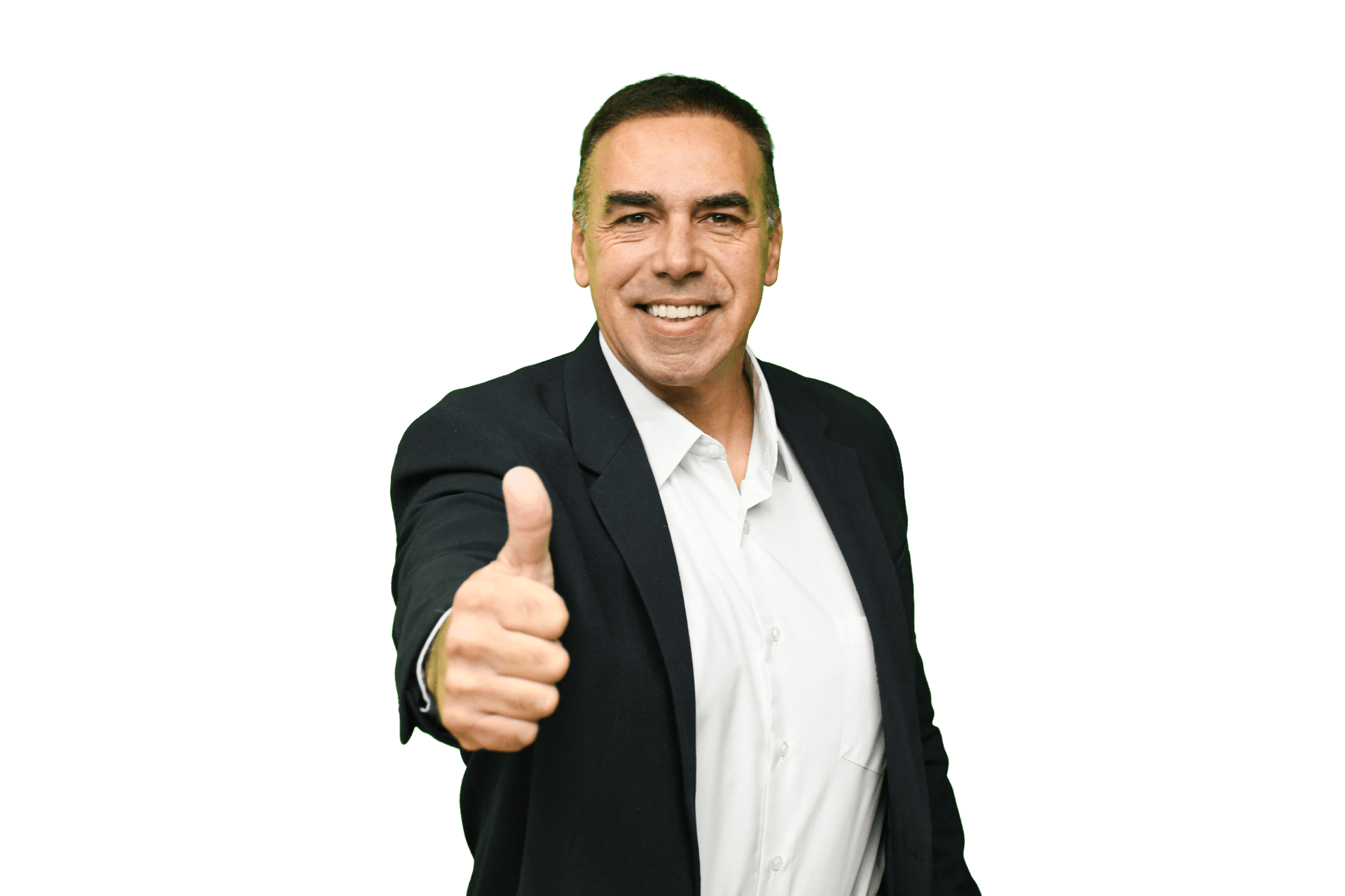 Marcão da Academia sorrindo e fazendo joinha.